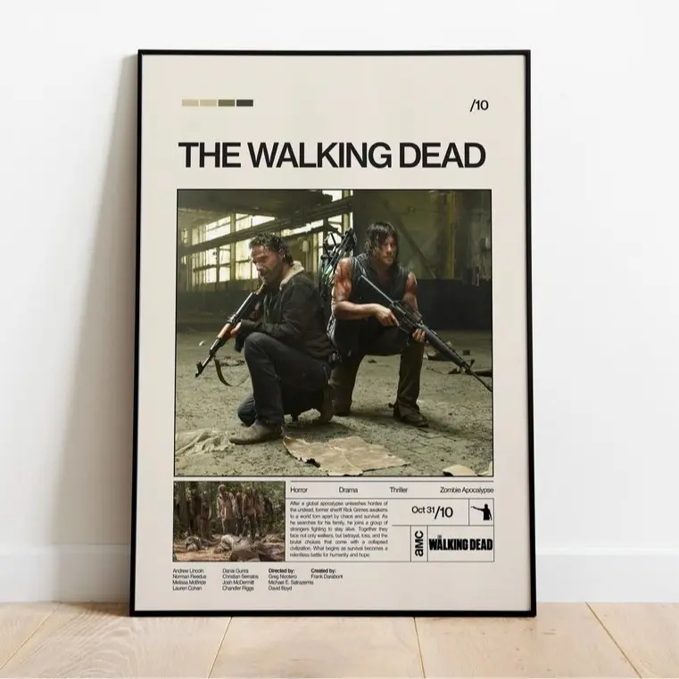 The Walking Dead Art Poster, Contemporary Wall Decor, Modern Home Aesthetic, Interior Decoration Print