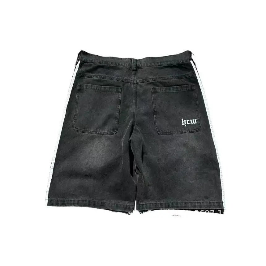 D40 black denim shorts