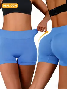 Women's Fitness Shorts, Waist Cinching Tight Fit, Running Yoga Pants, Peach Butt Lift, Trendy Seamless Three-Quarter Pants