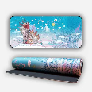 Snowveil Kitsune Deskmat by Mat Miller – XL Gaming Mouse Pad | Spiritbound Collection