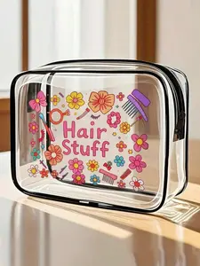 PVC Travel Organizer Pouch, Lightweight Fade-Resistant Cosmetics Bag, Portable Makeup Case, Easy-To-Clean Smart Storage Pouch