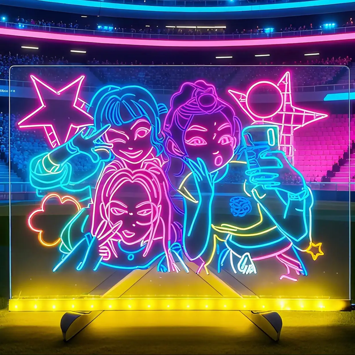 Rewritable Acrylic Message Board, 1/8 Counts USB Powered Illuminated Dry Erase Board with Stand & Markers & Rags, Room Accessories, LED Display Board,