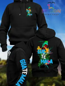 Quetzal of Guatemala Flowers - Black Hoodie Unisex
