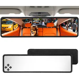 NAZZO Rear View Mirror, Universal Extra Big Wide Angle 12.4inch Panoramic Interior Rearview Mirror, Magnetic Removable to Reduce Blind Spot Effectively for Car SUV Trucks