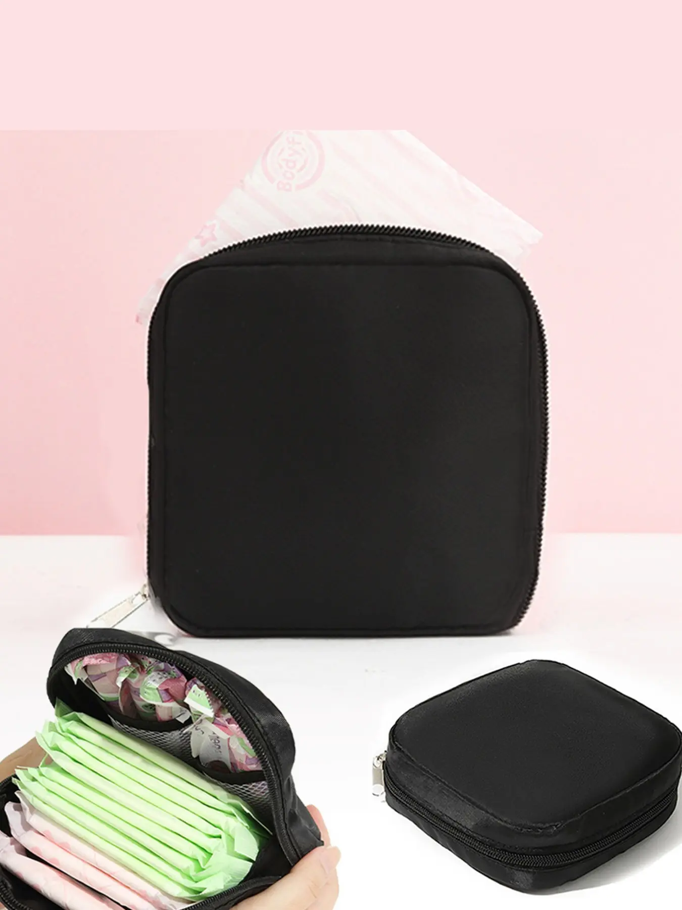 Women's Period Pads Storage Bag, Portable Menstrual Organizer, Mini Waterproof Zipper Case, Discreet Sanitary Napkin Holder, Portable Storage Bags, Storage Organizers, Zippered Organizer, Organizer Pouches, Organizational Zipper Storage