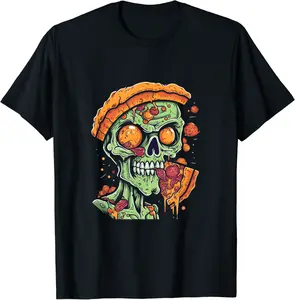 Zombie Eating Pizza Halloween Costume Italian Food Chef T-Shirt - Phoebeumba Shop 88B0CBS2F7NM