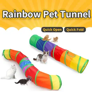 Foldable Large Cat Tunnel - Durable, Collapsible, Easy-Assembly Interactive Kitten Toy for Endless Fun, Exercise, and Stress Relief - Ideal for Indoor Play and Travel