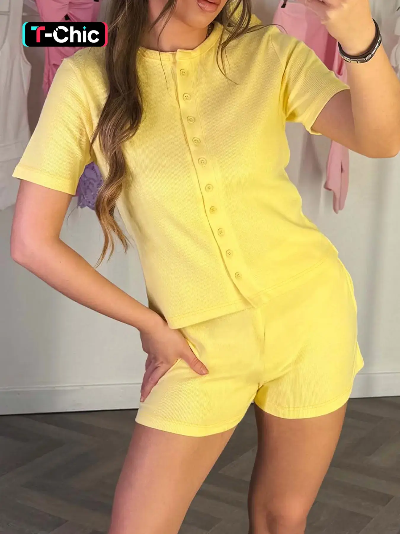 2-Piece Summer Essential Basic Casual Comfy Classy Crew Neck Short Sleeve Striped Slim Fit T-Shirt Dress with Side Slit, Casual Wear, Casual Summer Fashion