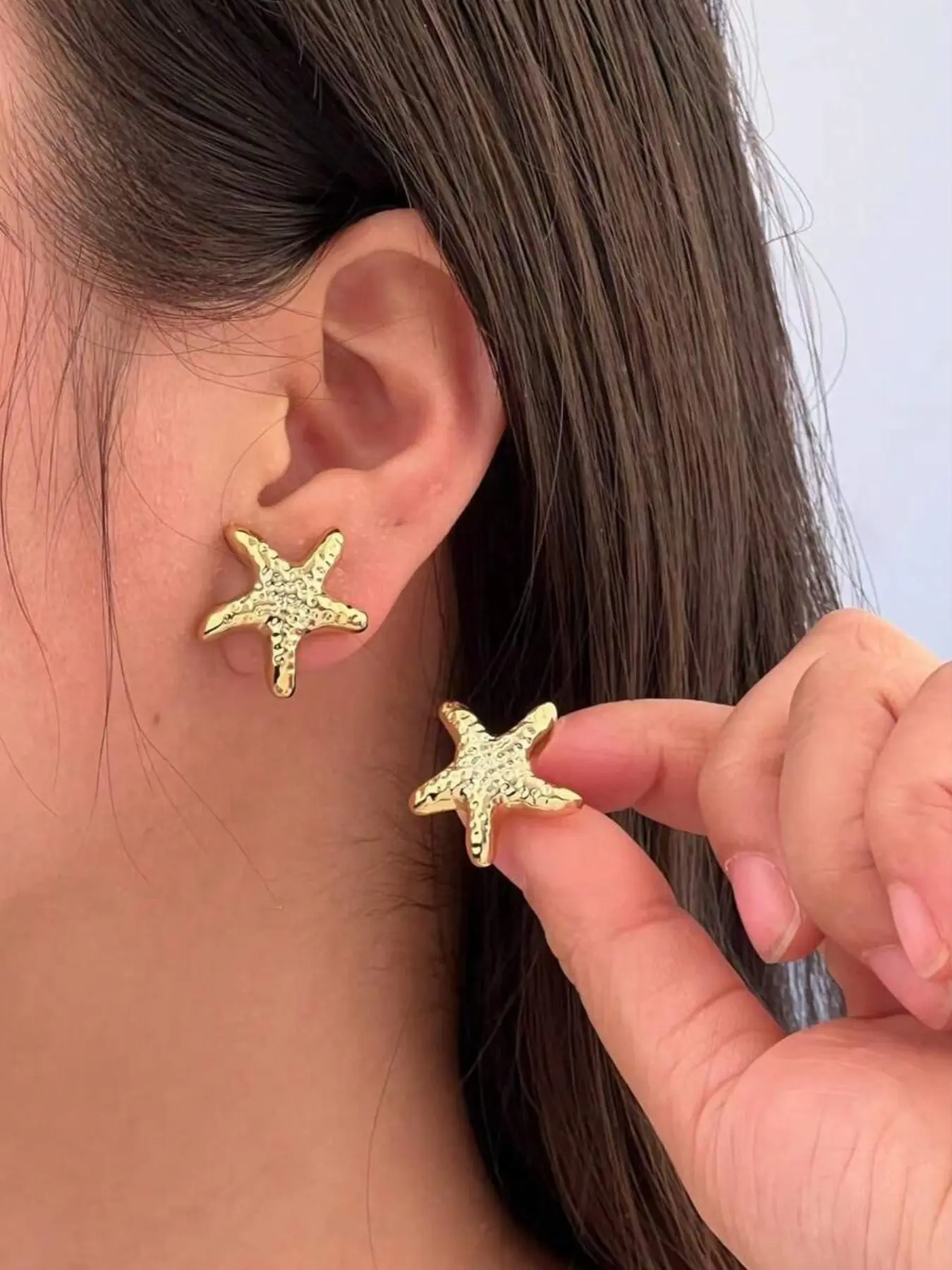 Cute Ocean Life Earrings Set, Starfish Shell Pendant Boho Style Jewelry for Women, Summer Casual Daily Wear Accessories, Stainless Steel Earrings, Seashell Earrings, Stud Earring Jewelry, Beach Earrings, Ear Studs