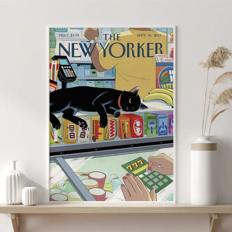 The New Yorker Poster, 2023 Bodega Cat Poster · New Yorker Prints , The New Yorker Posters , New Yorker Vintage Art Printed poster