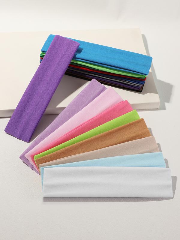 18-Piece Colorful Fabric Sports Headbands Set, Daily Casual Hair Bands for Running & Outdoor Activities, Comfortable Design, Elastic Headband