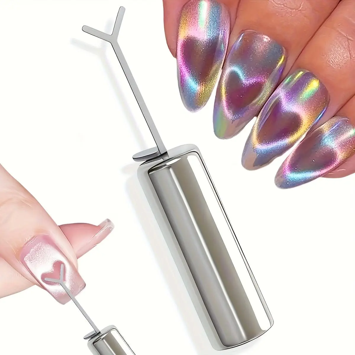 1/4Pcs Cat Eye Nail Art Magnetic Kit Heart Shaped Magnetic Tools Portable Gel Nail Art Magnets Suitable for Home or Nail Salon