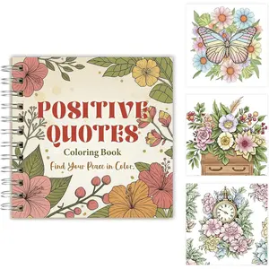 Inspirational Quotes Adult Coloring Book with Uplifting Sayings and Affirmations, 30 Pages for Mindfulness and Stress Relief, 6.7x6.7 Inch Motivating Gifts for Women and Men