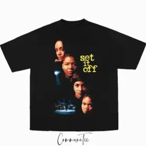 Set It Off Movie Film Rap Tee Big Face Head Vintage 90s 00s Style Graphic T-shirt Queen Latifah Vivica Fox Jada Pinkett Smith Kimberly Elise T-Shirt