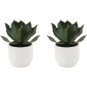Round Faux Succulent Arrangement, Set-of-2  Artificial Indoor  Enhances Interior Design, Display  Any Surface in Your  Adding an Inviting  of Nature, Pots Included