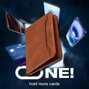 Denior Strong Magnetic Card Holder - Slim Design with 3 Slots (Holds 3–5 Cards), Compatible with iPhone 17/16/15/14/13/12 Series, Retro Business Style, Unisex