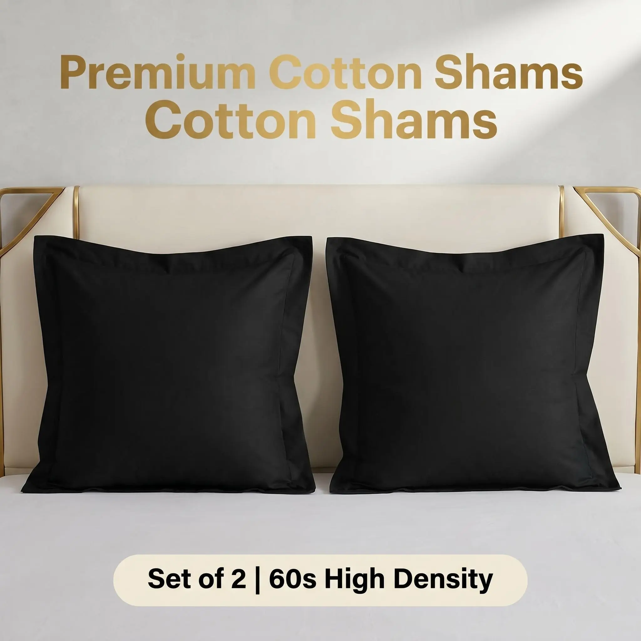 Bedsum 2 Pack Euro Pillow Shams 26x26 Inch - 500 TC Egyptian Cotton Square Pillow Covers, Ultra Soft Breathable Decorative Sham Pillowcases