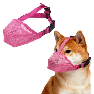 PETAXCELL Dog Muzzle, Soft Mesh Muzzle Adjustable Covered Mouth Guard Breathable, (Rose Red, XS)/ Intended for Anti Biting Chewing/Small Medium Large Puppies/Grooming/Allows Pant Drink