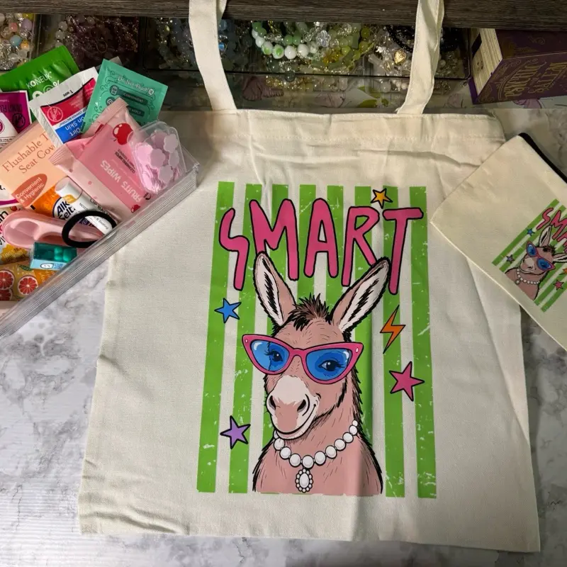 Matching Tote Bag & Essentials Pouch Set with Mini Purse Essentials Kit