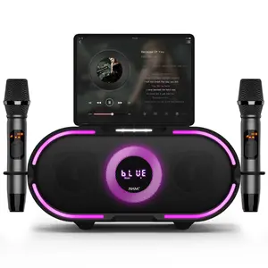 Portable Bluetooth Karaoke Machine with Wireless Microphone, Outdoor Wireless Speaker, Rechargeable Battery, Ultra-Long Battery Life of 7 Hours, Powerful Sound
