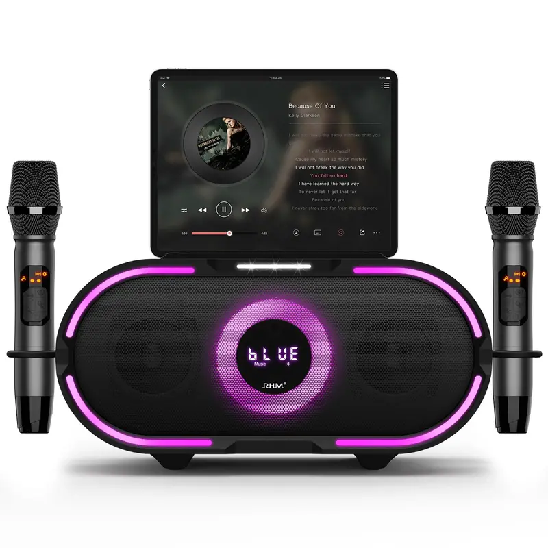 RHM K666 Karaoke Machine, Handheld Bluetooth Speaker Support