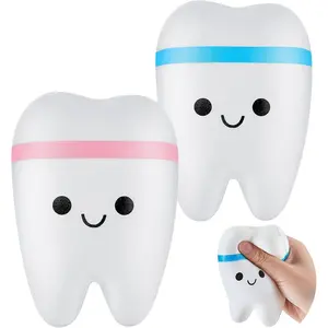 Hungdao 2 Pieces Jumbo Tooth Slow Rising Fake Tooth Anxiety Relieve Toy Dental Toys Dental Assistant Gifts for Stress Relief Teens, Adults(Classic)