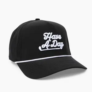 Have A Day Rope Hat – Stylish Golf Trucker Snapback Cap | Retro Rope Brim Hat for Men | Adjustable Breathable Cap for Golf, Sports & Everyday Wear | Trendy Gift Idea