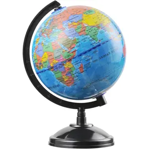 6 inch Interactive World Globe with Stand for Kids Students Educational Geography Spinning Earth Globe Map Decor for Kids Room Classroom Desk Office Home