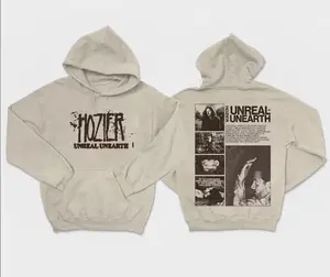 Hozier Unreal Unearth Tour Hoodie, Hozier Shirt, hozier In A Week Shirt, Unreal Unearth Album Shirt Casual Comfort Tops Cotton Menswear Casual Comfort Long Sleeve
