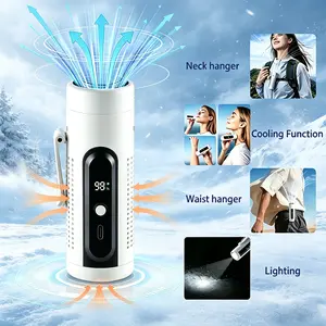 Personal Portable Cooling Fan, 5000mAh USB Rechargeable, 20000RPM Brushless Motor, 5 Wind Speeds, LED Light, Clip-on Wearable for Neck & Waist, Ideal for watching sports events, outdoor work, camping, fishing, jogging, makes for a perfect gift