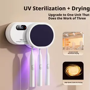 Smart UV Toothbrush Sanitizer and Dryer Electric Wall Mounted with Sterilization Storage Rack Space Capsule Design Holder Dustproof