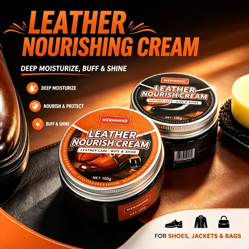 100g All-Purpose Household Leather Upholstery Cleaner Kit - Nourish Cream, Deep Conditioning Balm for Shoes & Jackets, Protects, Buffs, Softens, Moisturizes for Fast Shine