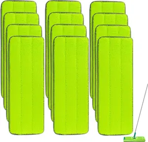 Replacement Microfiber Mop Pads for Libman Rinse 'n Wring Mop and Bucket System, Washable  Wet & Dry Cleaning Refill  for Multi-Surface Floor-12 Pack