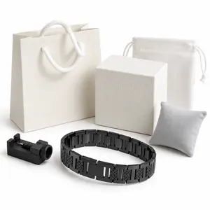 Men’s Stainless Steel Crocodile Pattern Link Bracelet with Gift Box, Waterproof Gold Chain Bracelet, Adjustable Premium Jewelry Gift for Him