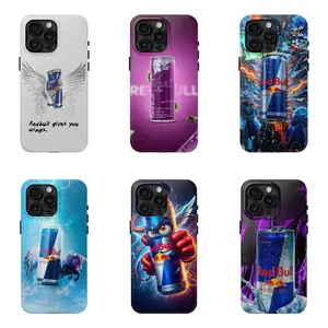 Red Bull Energy Drink Wings Graphic Phone Shell - Minimalist White Protective Case for iPhone 17 - 11 Pro Max Plus Mini X XR XS 7 8 Plus or SAMSUNG GALAXY S25 - S21 Ultra Plus