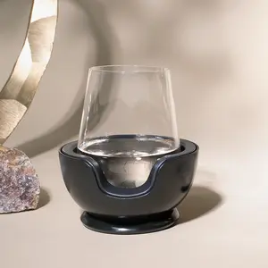 VoChill NOIR Stemless Wine Chiller - Sleek Black Glass Chiller for Perfectly Chilled Wine - No Ice or Tumbler Required - Limited Edition