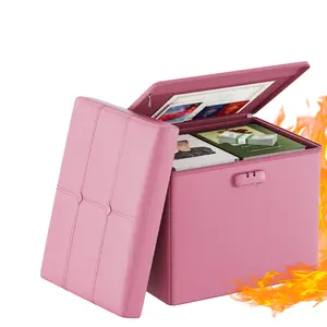 Fireproof Portable Folding Stool - Pink M, Top Carry Handle, Multi-Function Storage Seat for Indoor & Outdoor Use