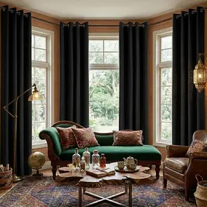 4 pieces-Bedroom blackout curtains — no harsh morning sunlight, no road noise, enjoy a peaceful night’s sleep; full blackout design, heat insulation and temperature retention, privacy protection with complete curtain accessories room living