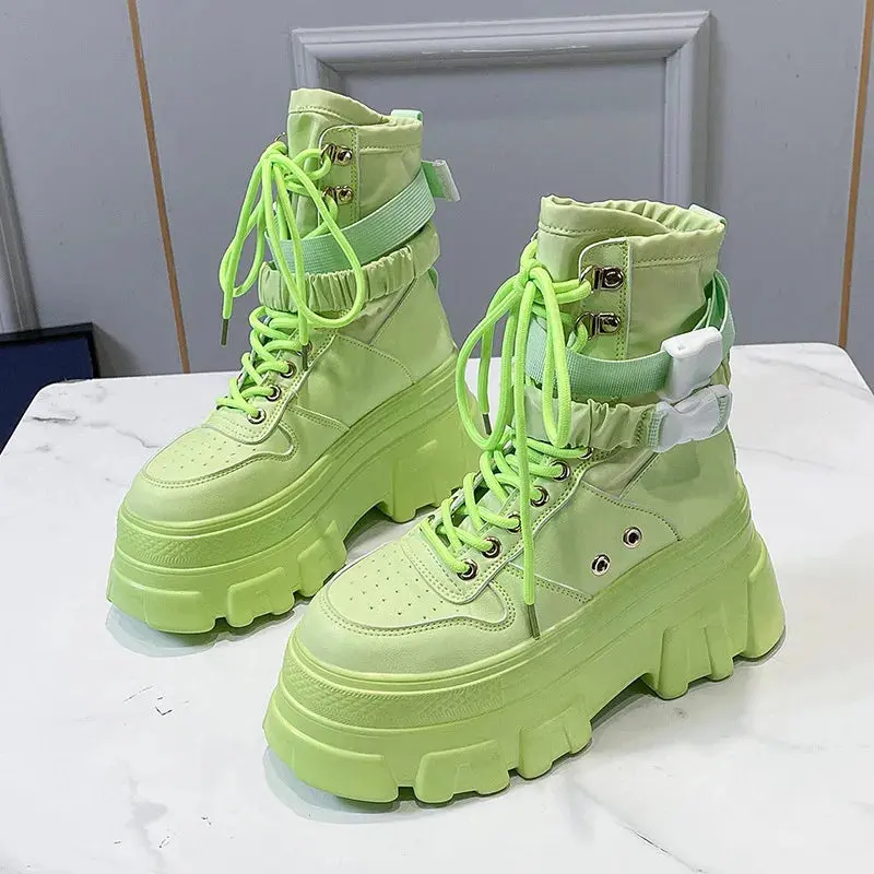 Ankle lace up Motorcycle Combat Boots