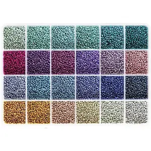 Size 2mm 11/0 Seed Beads About 15600 count, Making Earring,Bracelet and  (650Pcs/Color, 24 Colors)