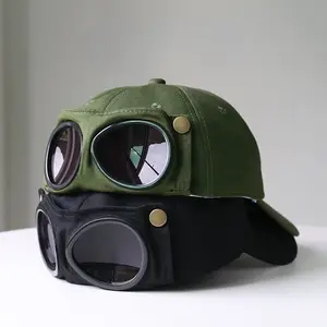 Trendy Korean-style aviator cap, stylish sunglasses, baseball cap for men, perfect for spring and summer.