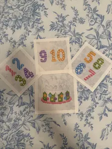 Birthday Cake & Numbers Needlepoint Canvases