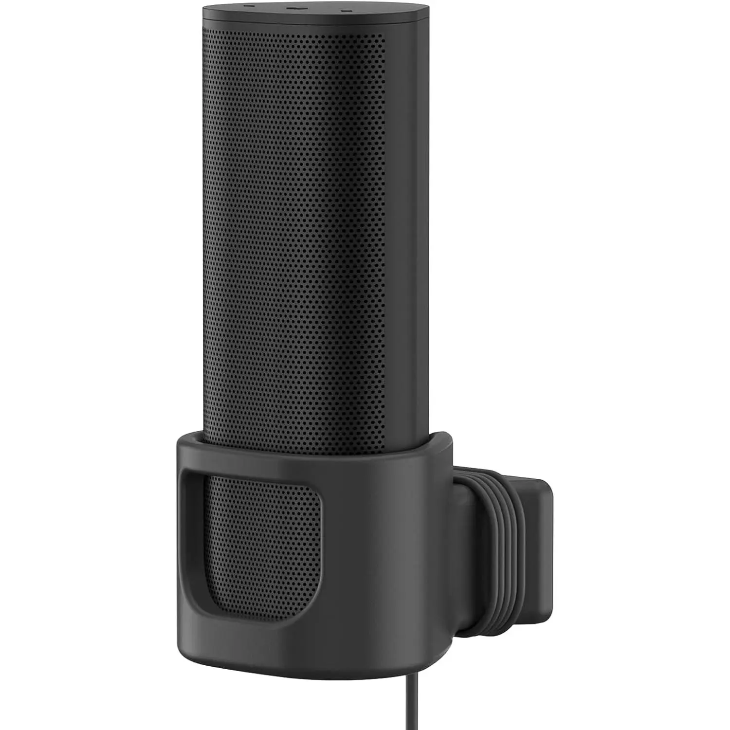 Chargeable Wired Interlock Silicone Speaker Mount Bracket for Sonos Roam Series - Upgraded, Space-Saving, Easy-to-Install Audio Accessory with Cable Management, Protection (Black)