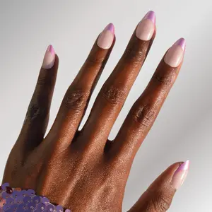 Chrome Pink Tips Press-On Nails - High-Shine Almond Shape with Glossy Mirror-Like Finish for Salon-Quality Manicure