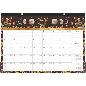 Desk Calendar 2026-2027 - Desk/Wall Calendar, JUL 2026 - Dec 2027, Desk Calendar 2026-2027, 16.8" x 12", Thick Paper with Corner Protectors, Large Ruled Blocks - The Moon