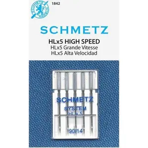 Schmetz 5pk Size 90/14 High Speed Sewing Machine Needles 1842 HLX5