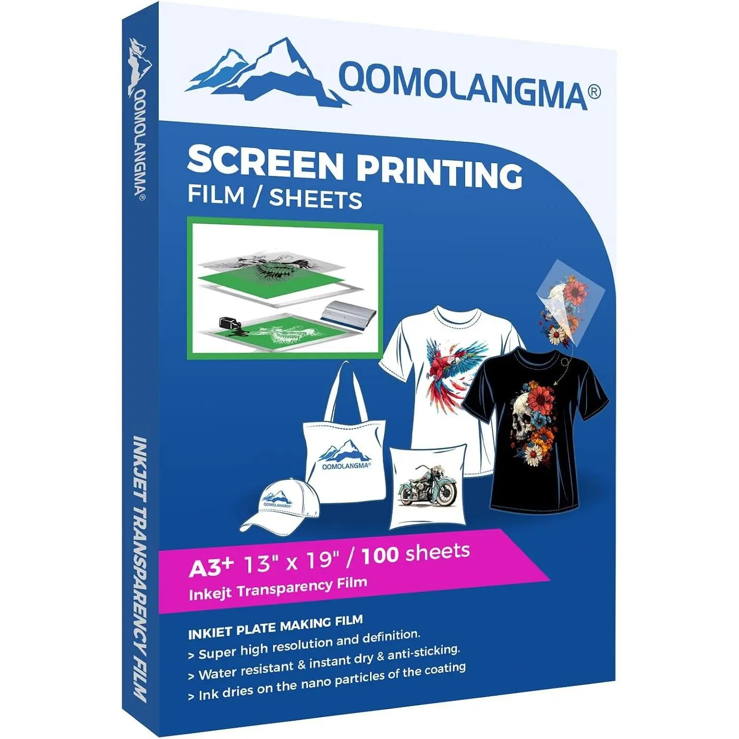 Waterproof Inkjet Transparency Film Screen Printing Transparency Film 13" x 19" 100 Sheets/pack