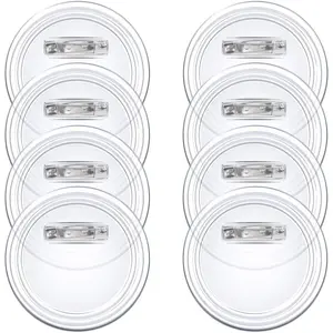 20 Set Clear Pins for Crafts Plastic Button Making Kit Blank Pins Bulk Make Your Own Buttons Badge Maker DIY Crafts Photo Buttons (2.36 Inch)