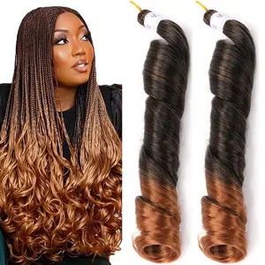 24" French Curly Braiding Hair 8 Packs Loose Wave Crochet Extensions Soft Lightweight for Box Braids High-Quality Braids