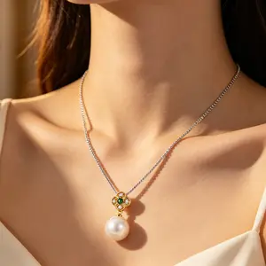 Faux Shell Pearl Pendant Necklace 1.2cm 0.47in Dainty Everyday Jewelry for Women 45cm 17.7in Adjustable to 50cm 19.7in  Alloy Chain Trendy Casual Office Date Gift Long Tail Versatile Layer